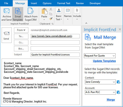 Email Templates and Mail Merge